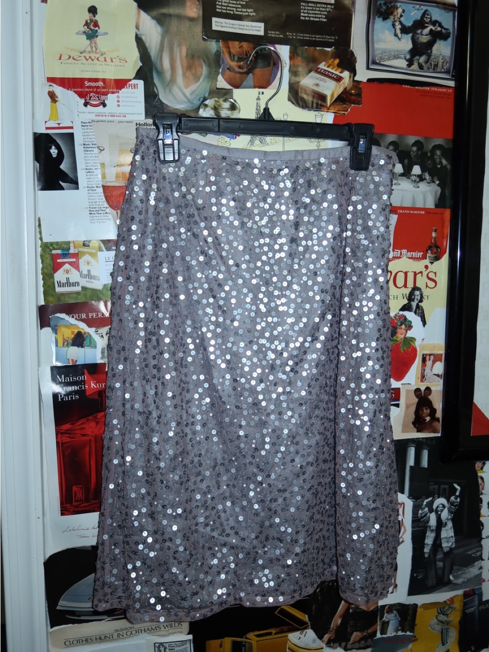 Bloomingdale's Silver Sequin A-Line Skirt - Gray-Silver